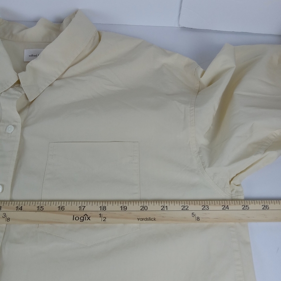 Aritzia Wilfred Free Relaxed Poplin Shirt Womens Size Medium Button Up Collared - Picture 9 of 11